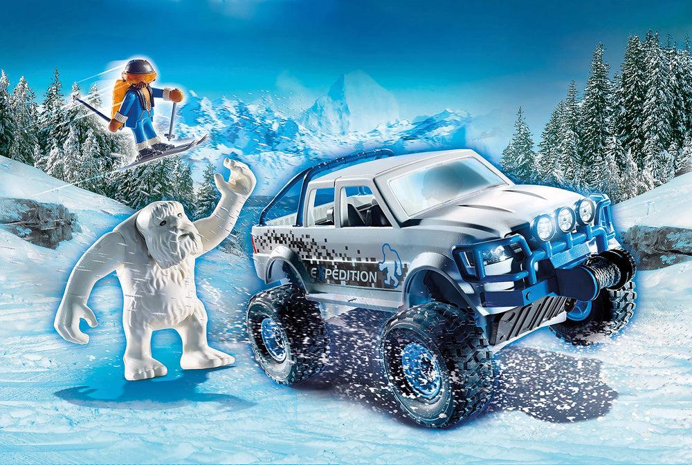 Playmobil snowy landscape setting ready for chilly adventures.