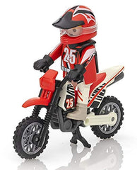 Playmobil 9357 motocross driver detailed figure enhances durable pretend adventures.