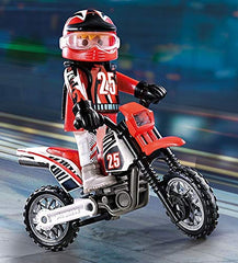 Playmobil Motocross Driver in action inspires dynamic, story-driven play.
