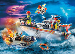 Playmobil speedboat with underwater motor attachment for cruising