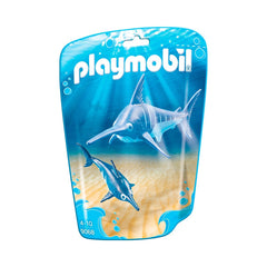 Playmobil Swordfish with Baby figure supports imaginative ocean play.