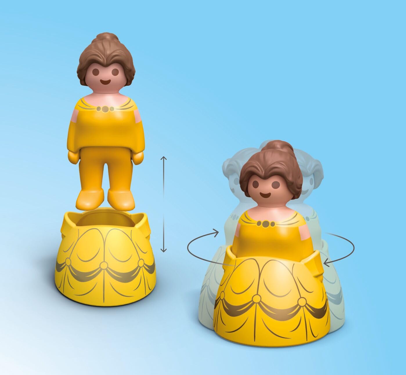 Playmobil tower roof and flag cap the dancing scene