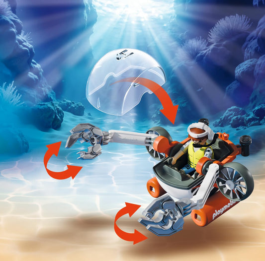 Playmobil Treasure Hunt with Submarine: hammerhead shark guards treasure, inspiring imaginative underwater play