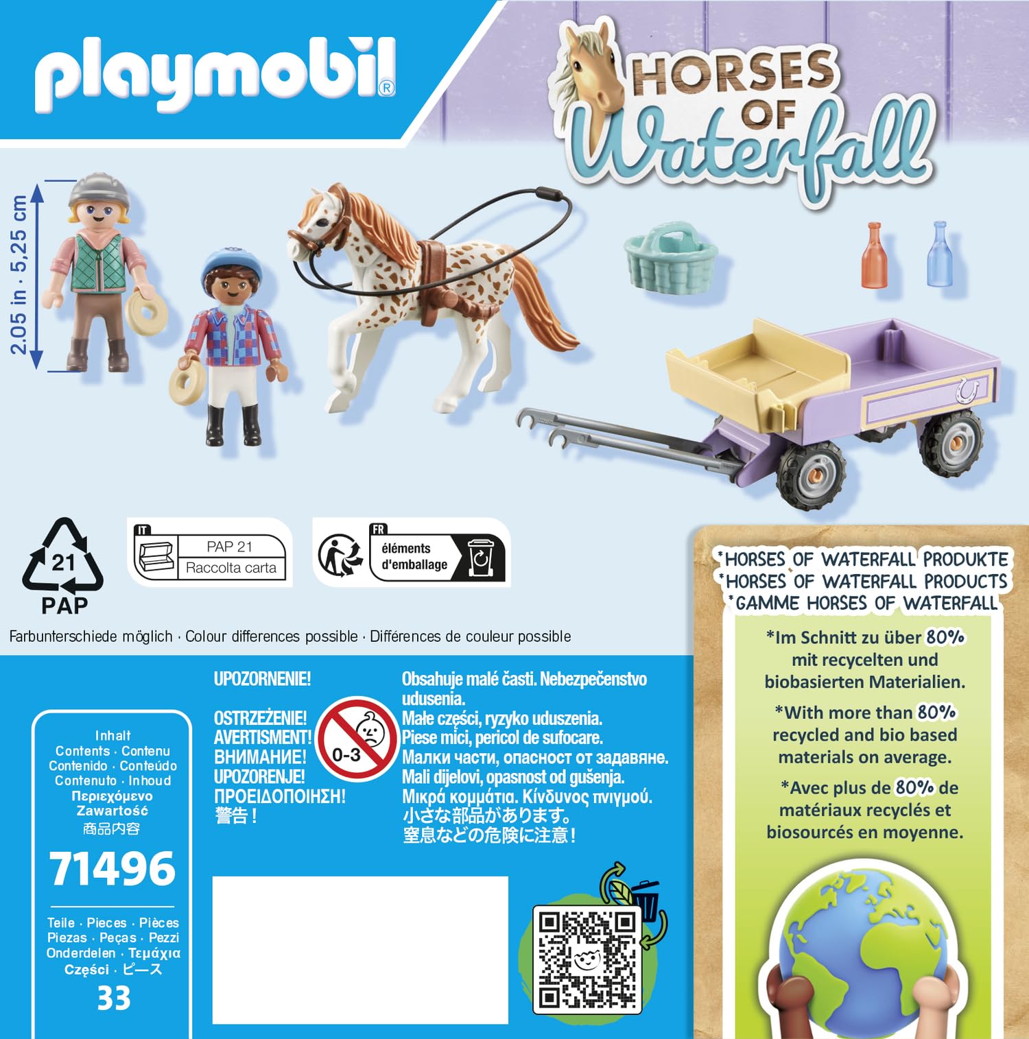 Two kids enjoy a pony ride on the carriage