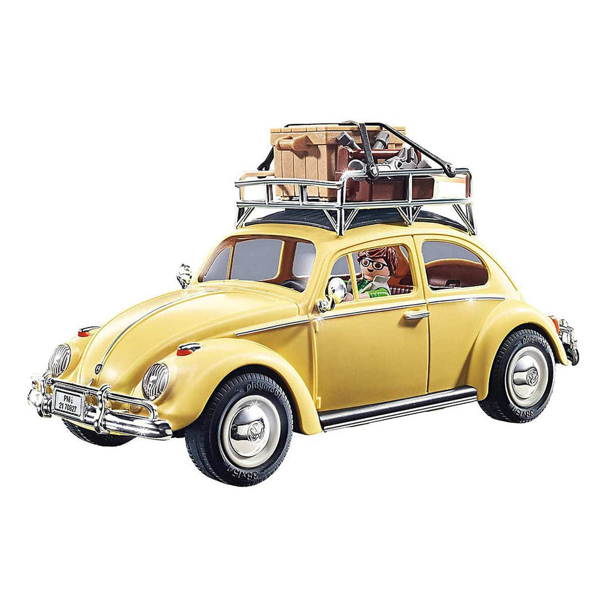 Playmobil Volkswagen Beetle Special Edition with chrome detailing for display.