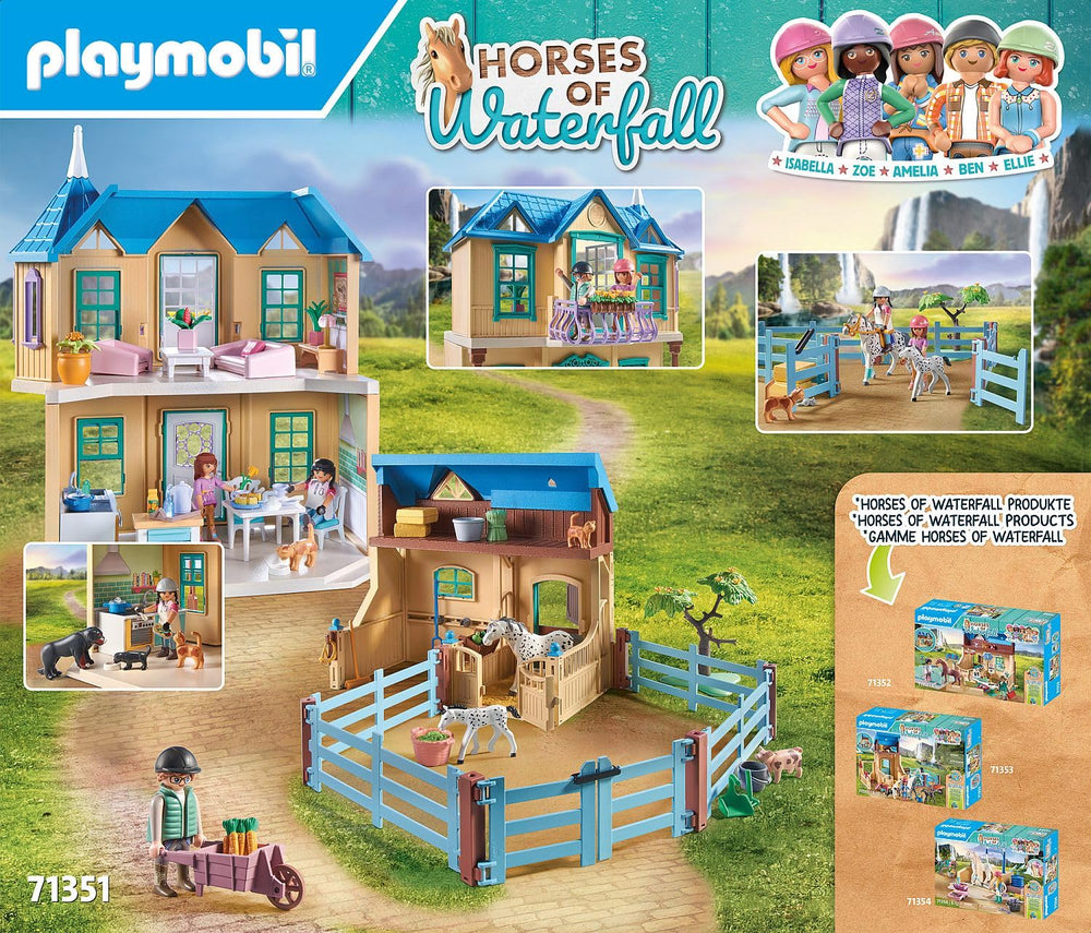 Playmobil Waterfall Ranch figures set includes riders and instructor for guided lessons