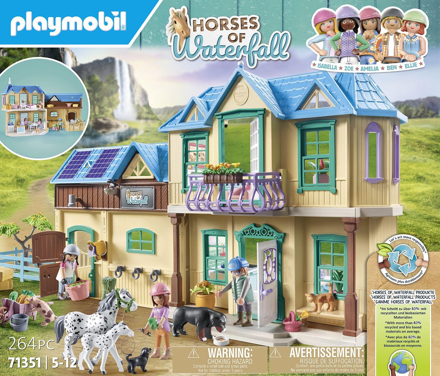 Playmobil Waterfall Ranch horse care tools support grooming and feeding pretend routines