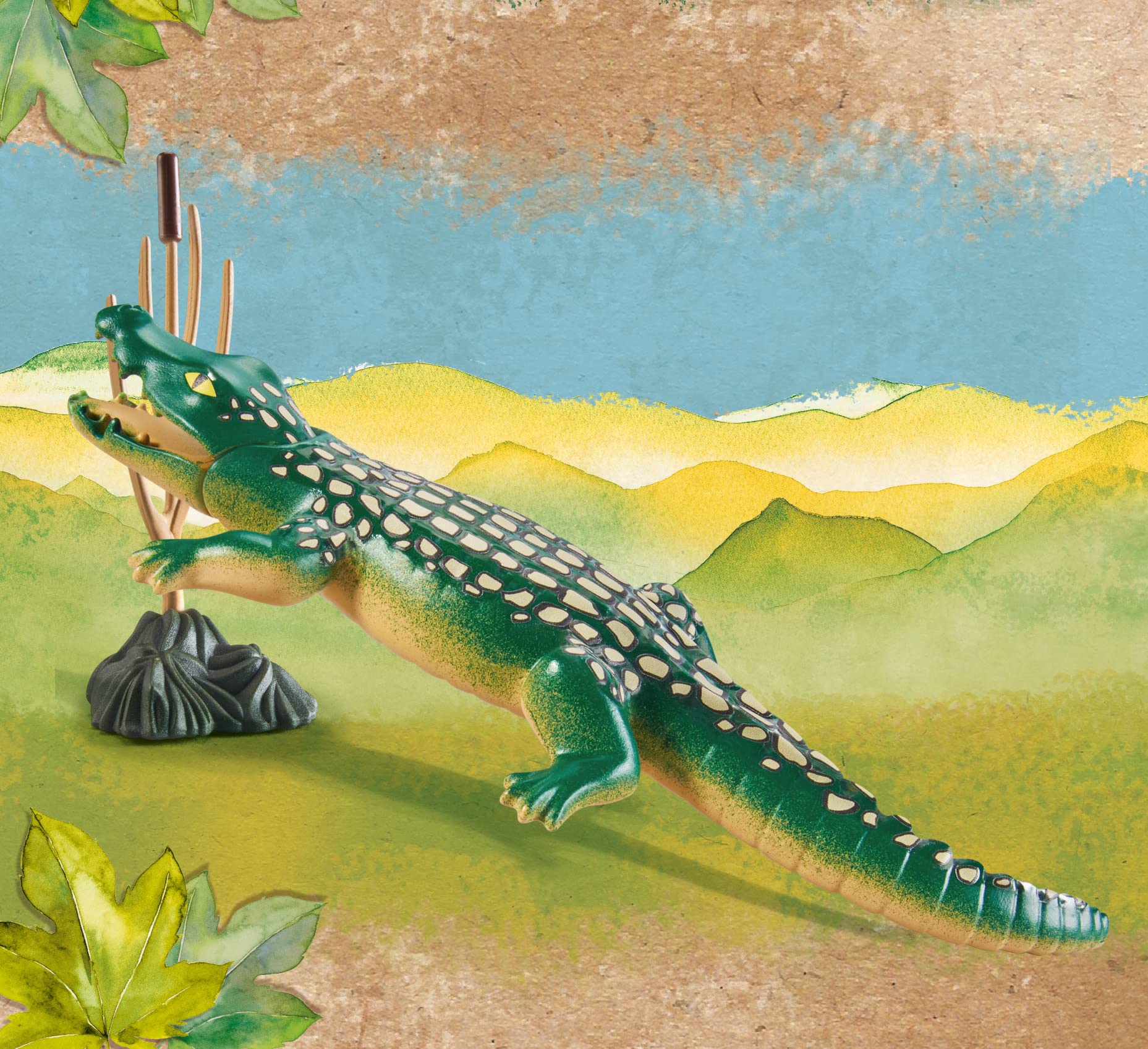 Playmobil Wiltopia alligator AR selfie card for interactive discovery at home.