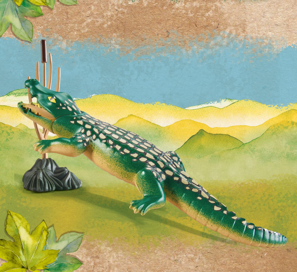 Playmobil Wiltopia alligator AR selfie card for interactive discovery at home.