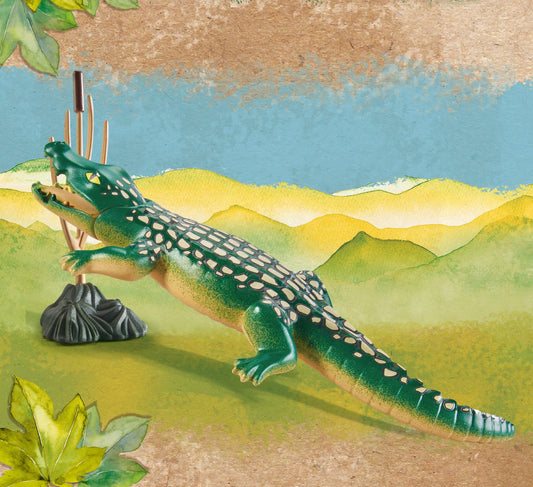 Playmobil Wiltopia alligator AR selfie card for interactive discovery at home.