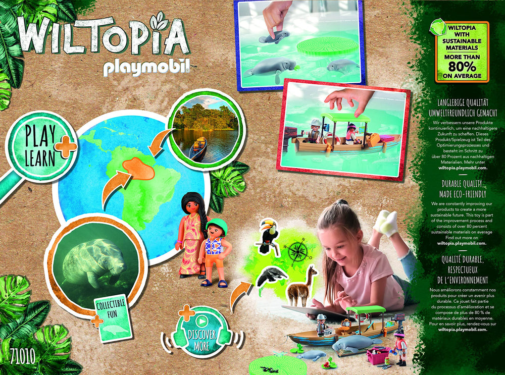 Playmobil Wiltopia app AR content; unlocks digital learning and selfies