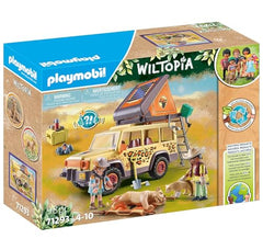 Playmobil Wiltopia cross-country vehicle with lions in jungle view for imaginative play