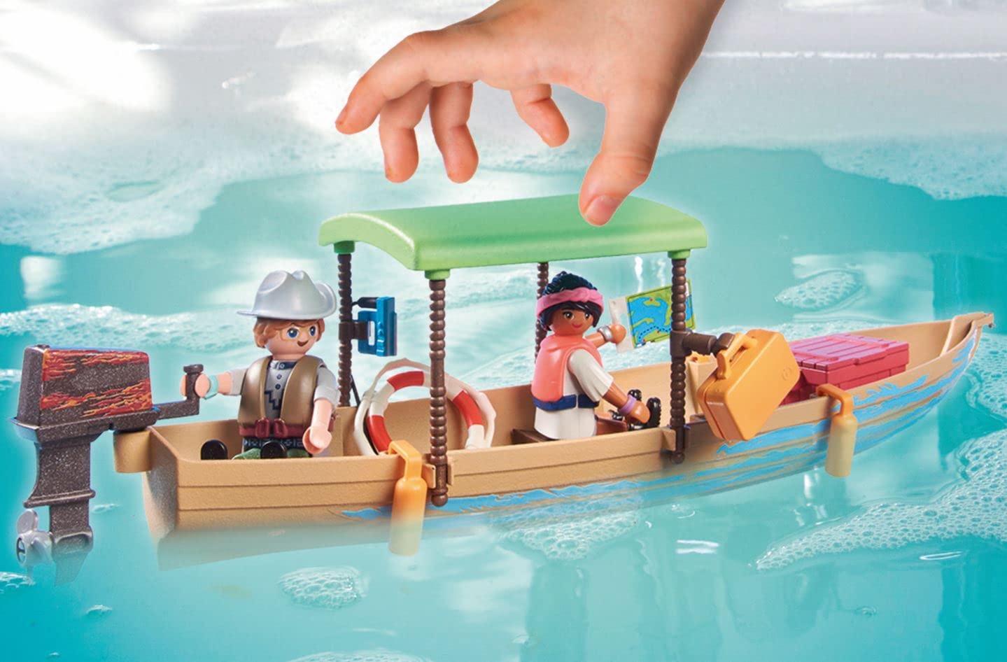 Playmobil Wiltopia pavilion roof; shaded sailing scene for storytelling