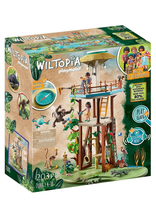 Playmobil Wiltopia Research Tower top view for immersive jungle exploration.