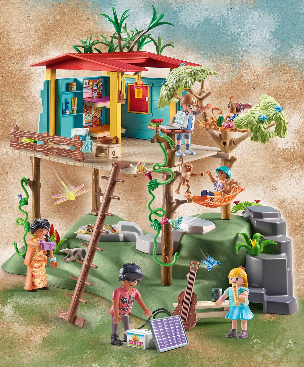 Rock tilting hiding place on Wiltopia tree house for secret storage play