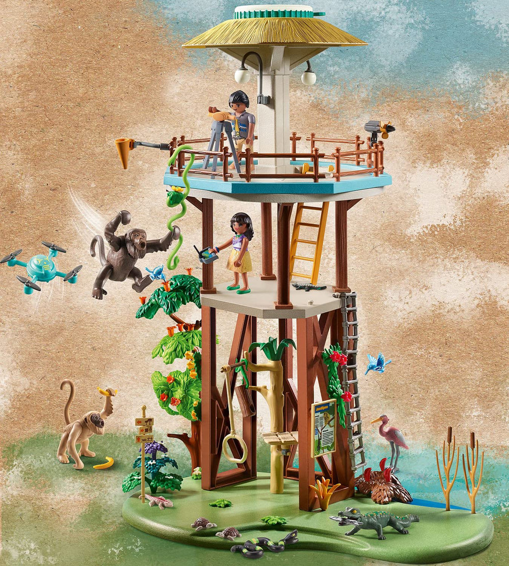 Playmobil Wiltopia rotating platform offers a 360 degree jungle panorama for storytelling.