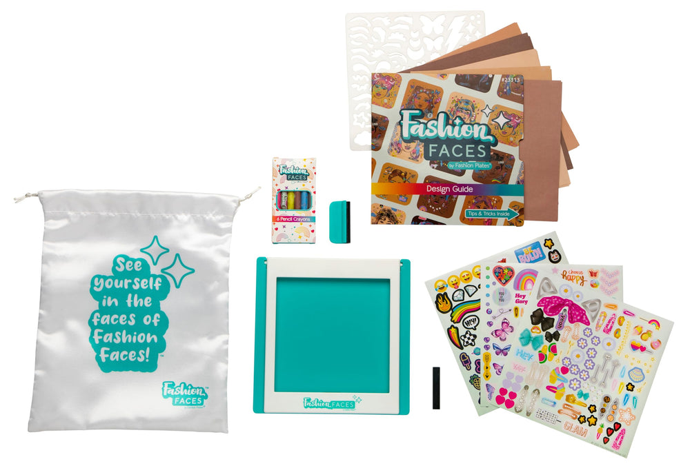 PlayMonster Fashion Faces stencils help shape stylish features with ease.