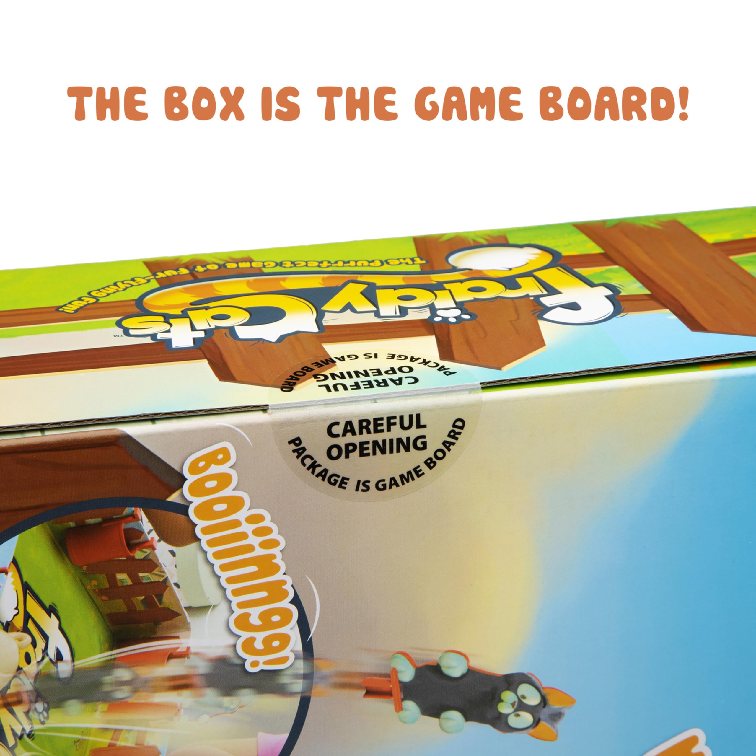 PlayMonster Fraidy Cats fence clips hold the track securely during play.