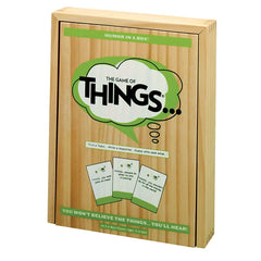 PlayMonster Game of THINGS topic cards spark spontaneous humor and conversation.