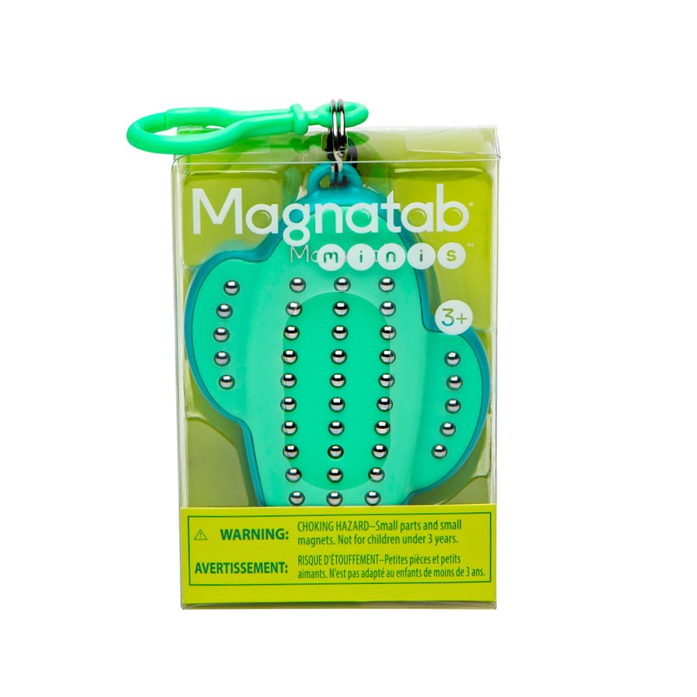 PlayMonster Magnatab Minis cactus-backpack clip showcases tactile fidget fun on the go.