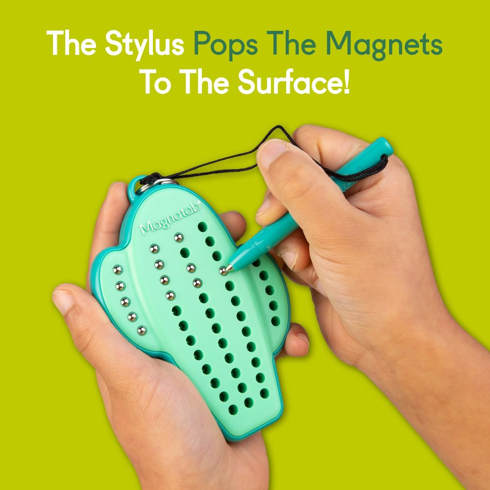 Magnatab Minis cactus-drawing-action encourages quick, mess-free sketches for on-the-go use.