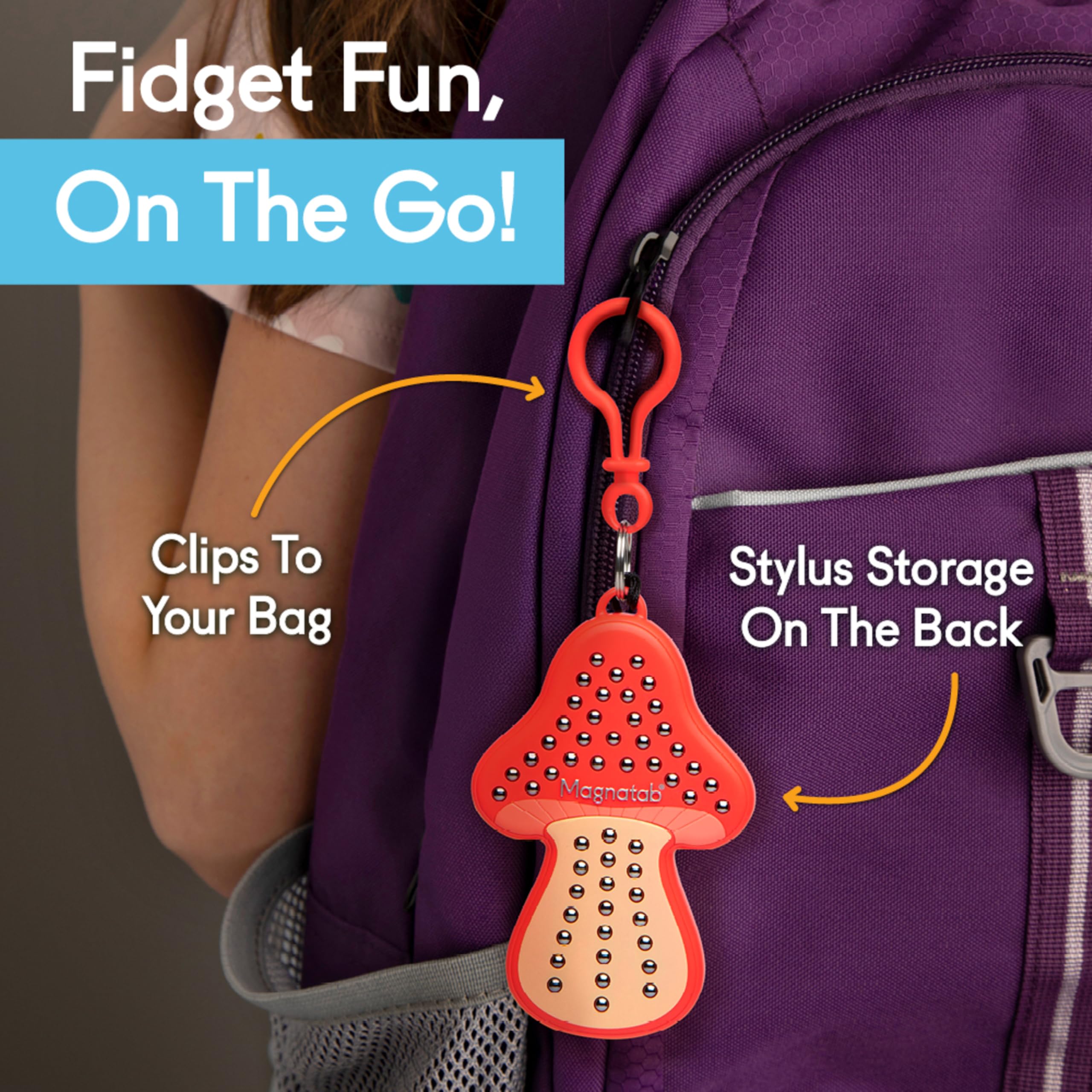 PlayMonster Magnatab Minis travel-friendly clip shown during travel.
