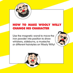 Dozens of design possibilities on Wooly Willy’s face for creative play.