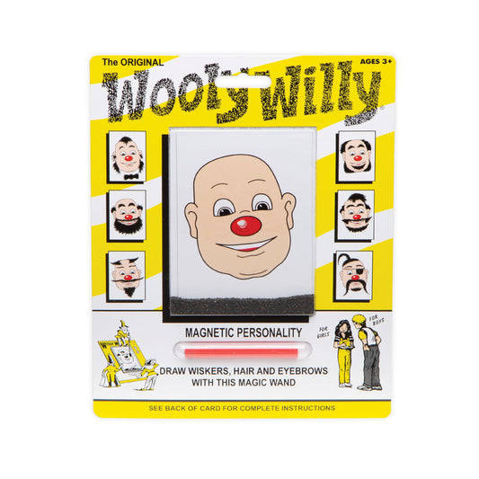 PlayMonster Original Wooly Willy drawing on face with magnetic wand for screen-free creativity.