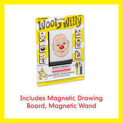 Wooly Willy magnetic wand in action for mess-free art on the go.