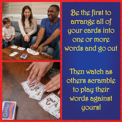 PlayMonster Quiddler hand-formation shows players crafting words for family fun.