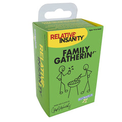 PlayMonster Relative Insanity Family Gatherin’ card deck sparks quick family laughs.