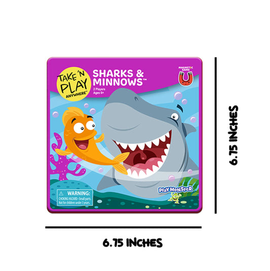 PlayMonster Take N Play travel tin case keeps pieces organized for trips.