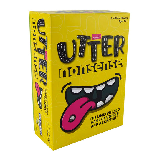 PlayMonster Utter Nonsense Naughty Edition box shown for adults’ party nights