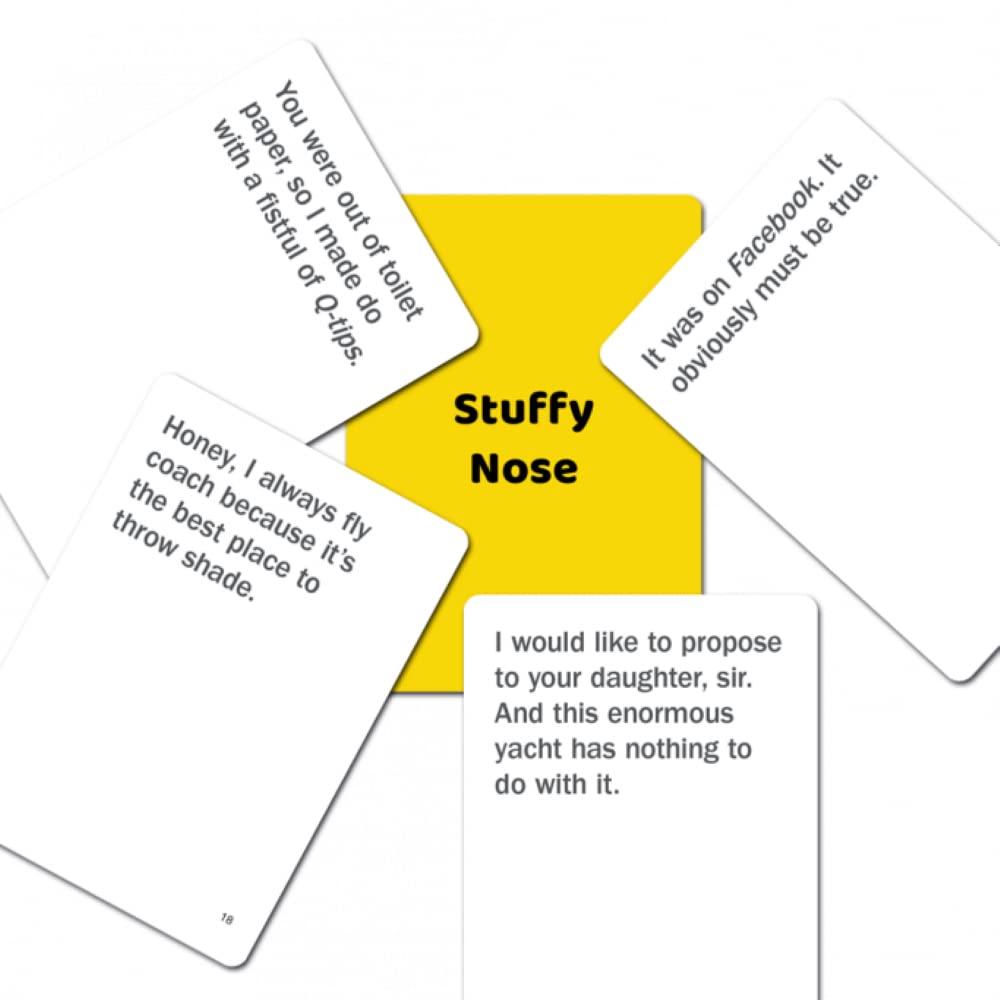 PlayMonster Utter Nonsense Naughty Edition cards with funny phrases