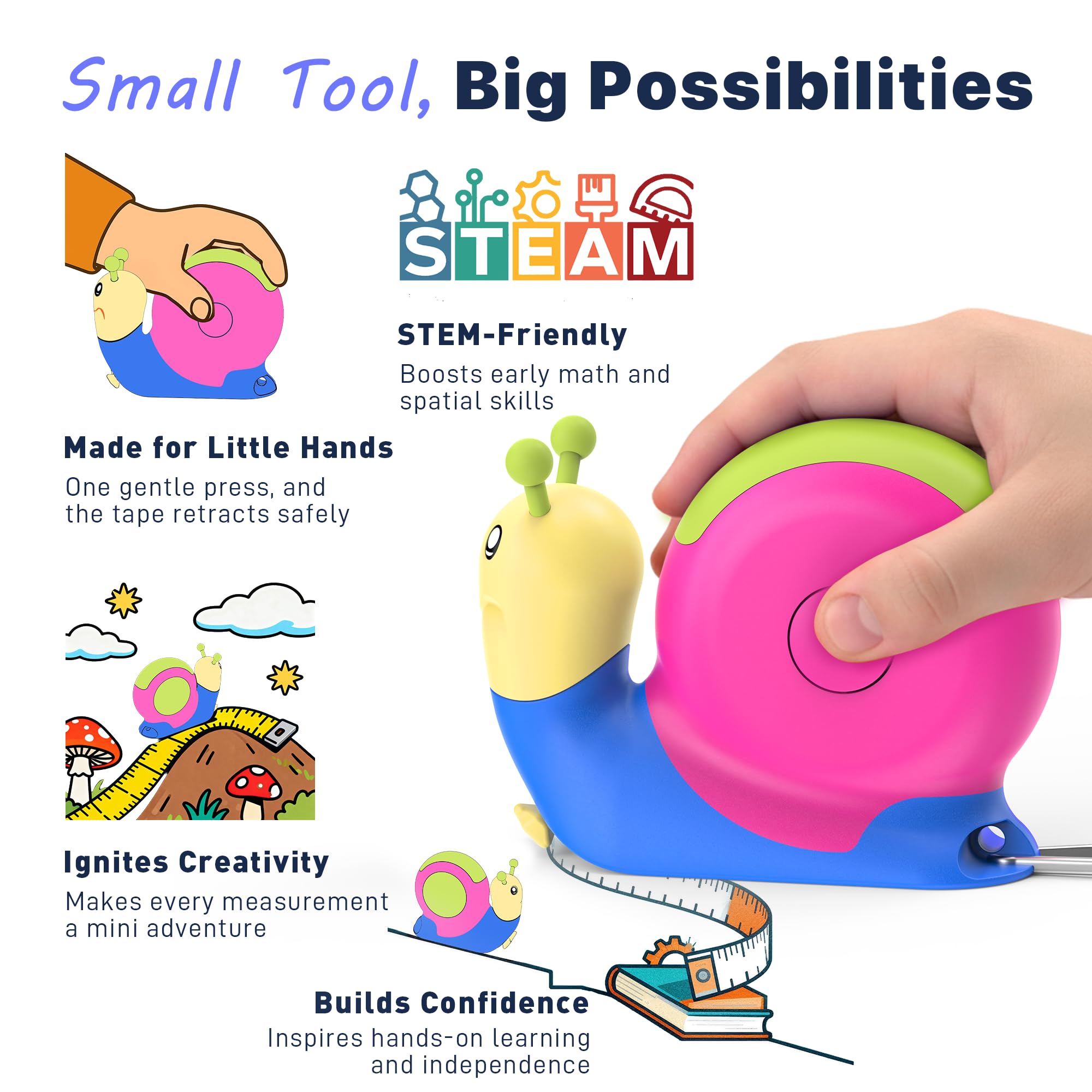 PLAYPARTY eraser-shell doubles as a handy writing surface during measuring tasks.