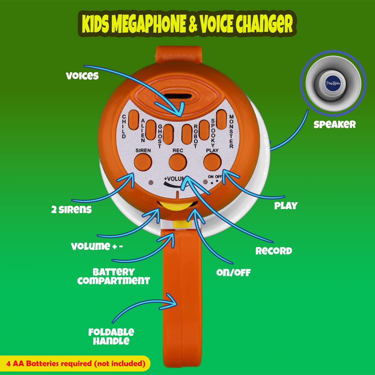 PlayRoute Megaphone built in sirens for dynamic outdoor games and events