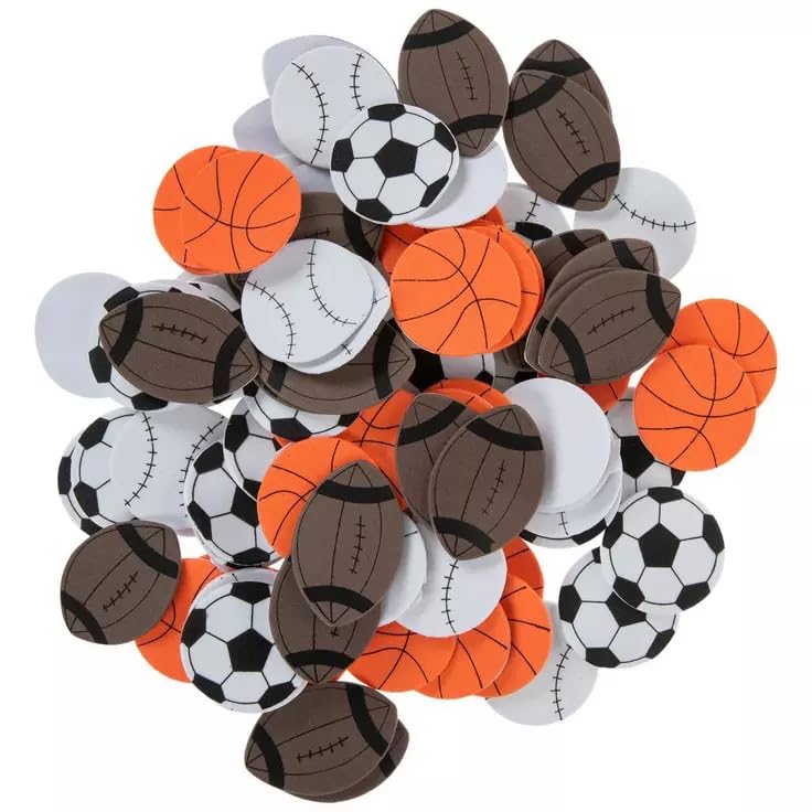 Playside Creations mini sports balls foam sticker set features 100 colorful shapes for crafts