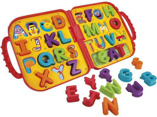 Playskool Elmo's On the Go Letters cover with bright alphabet tiles for on-the-go learning.
