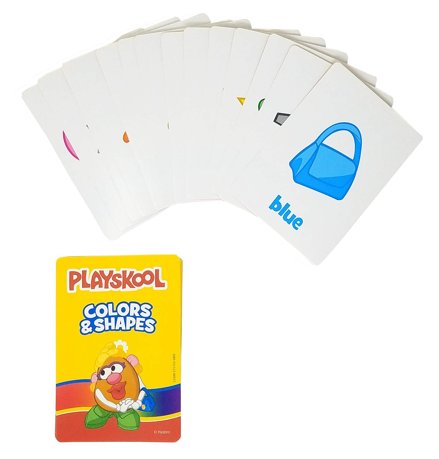 Playskool flash cards shapes colors help sequence recognition and color-word pairing.