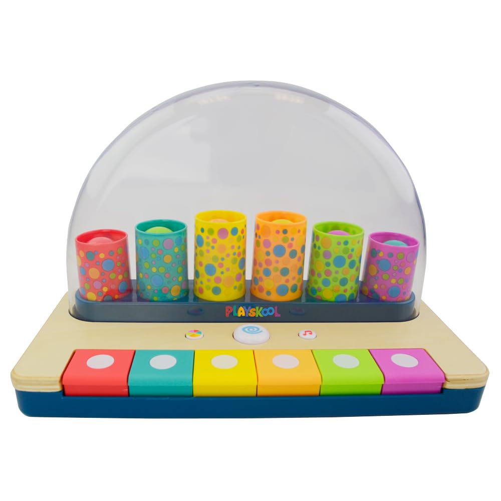 Playskool Little Wonders Pop-A-Tune colorfully stacked tubes boost color recognition during play.