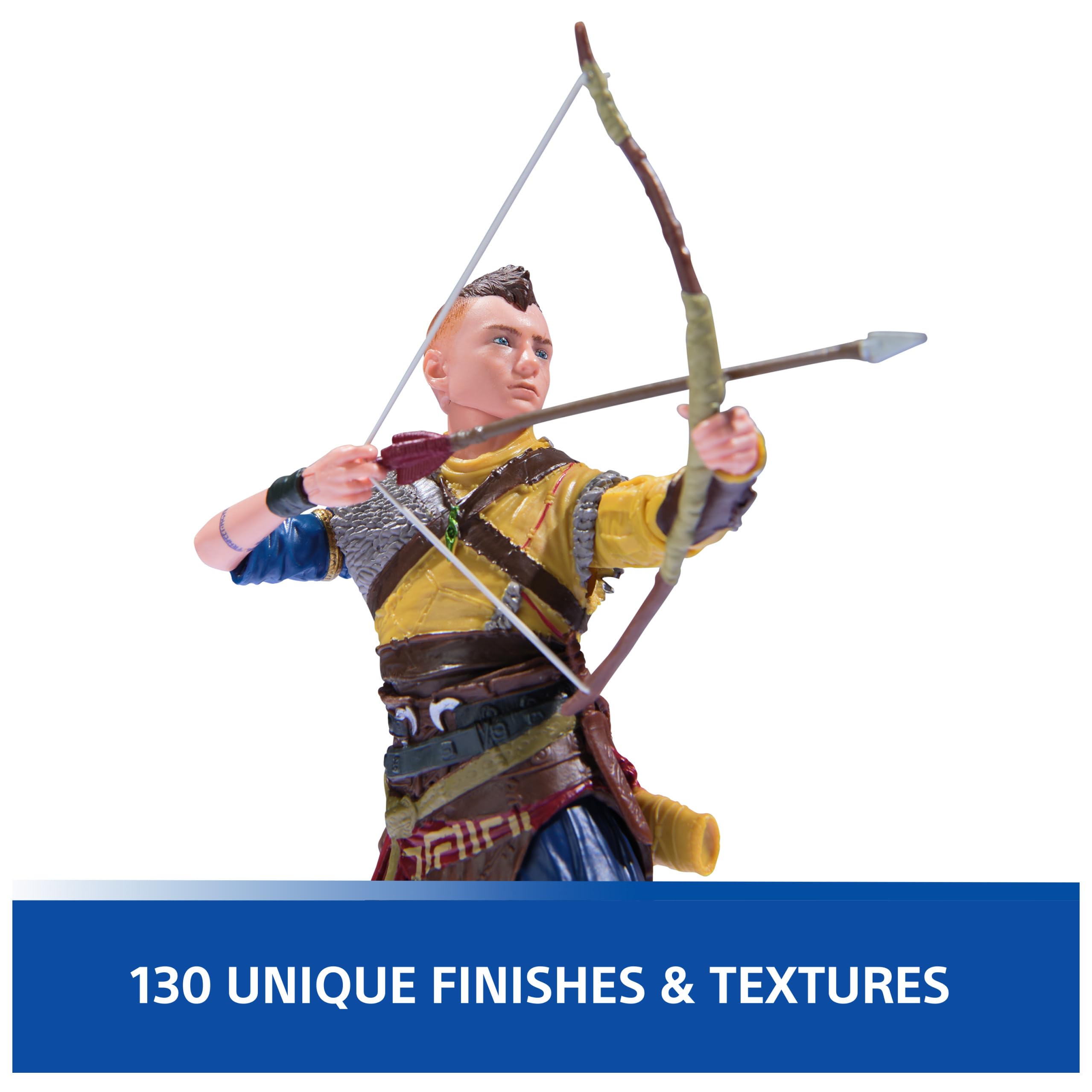 Intricate paint finishes highlight premium craftsmanship on PlayStation Atreus figure.