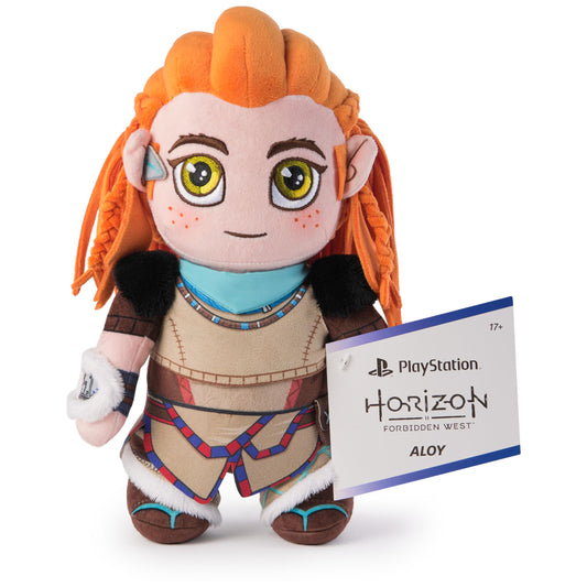 PlayStation Horizon Forbidden West Aloy plush, 10-inch displayable collectible for shelves and desks.