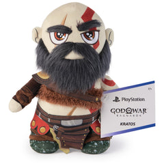 PlayStation Kratos 10-inch collector plush, front view with soft texture and detailed embroidery.