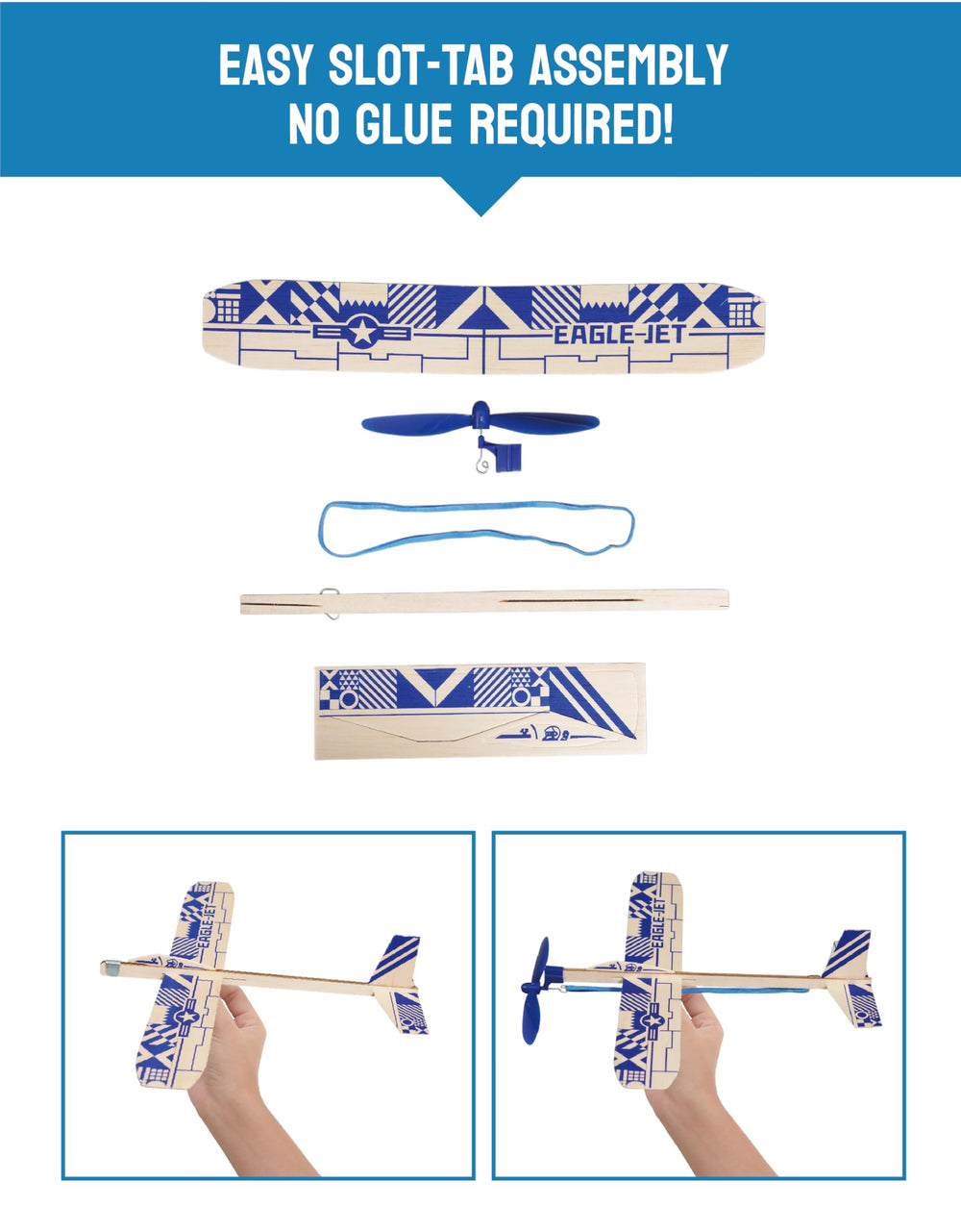 PLAYSTEM classic nostalgic design highlighting lightweight balsawood planes
