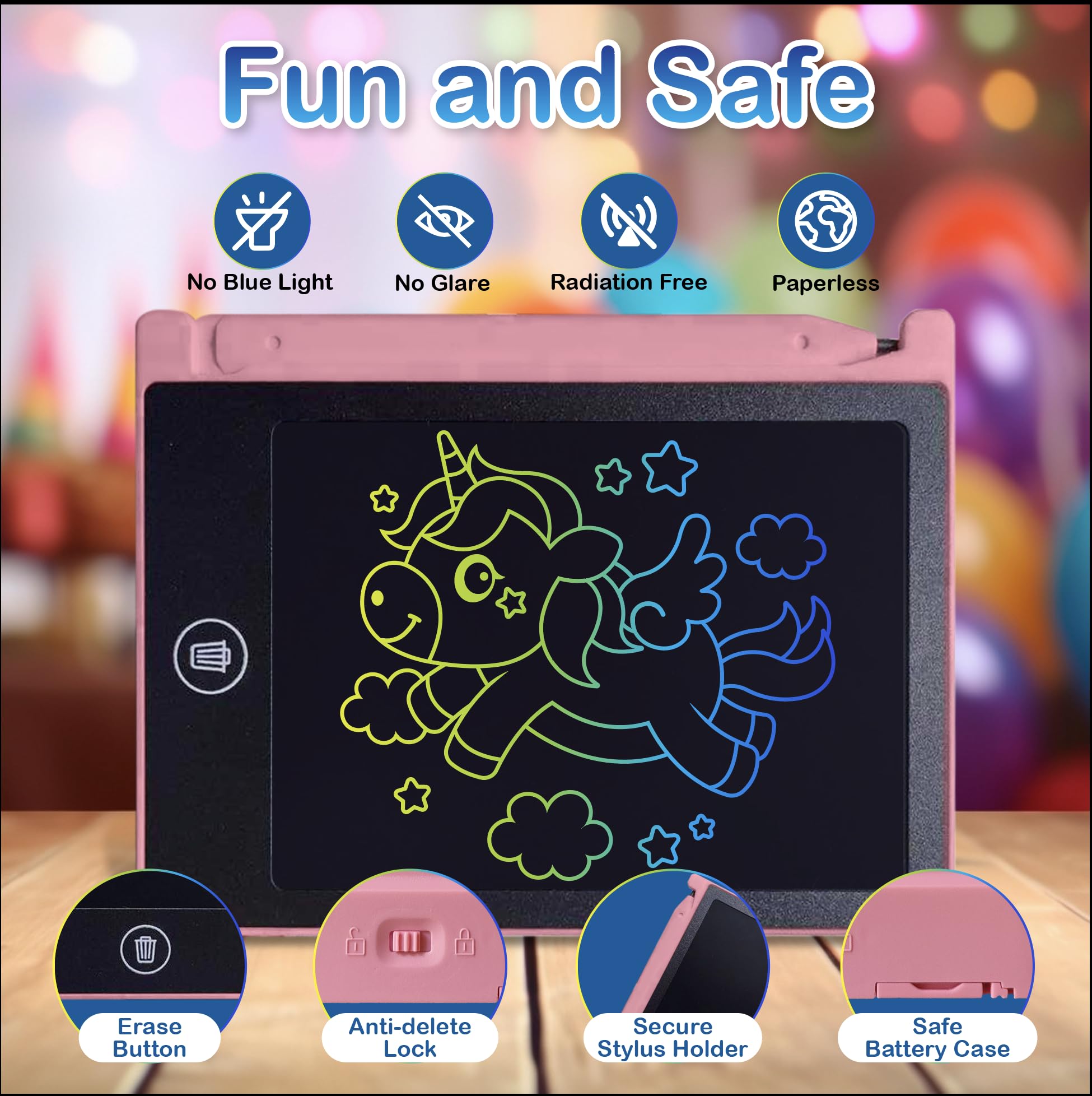 Playtapus mini doodle board 4.5-inch, kid-friendly on-the-go drawing.