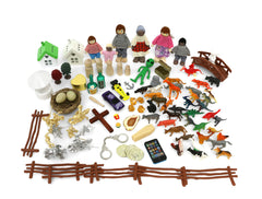 PlayTherapySupply Sandtray Starter Kit with 100+ miniatures for diverse therapy themes.