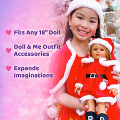 Playtime by Eimmie Santa hat completes a classic holiday look for dolls.