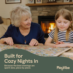 PlayVibe cover lid protects puzzle sections and reduces mess.