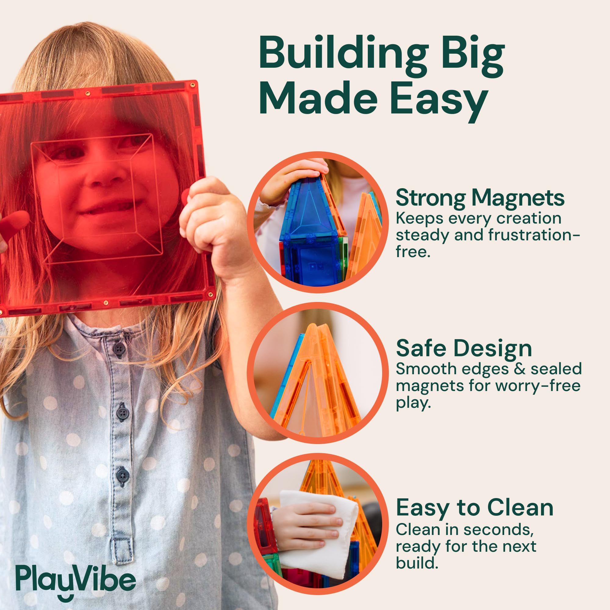 Children building a tower with PLAYVIBE tiles during indoor play