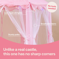 Easy-assembly PLAYVIBE Princess Tent featuring simple poles